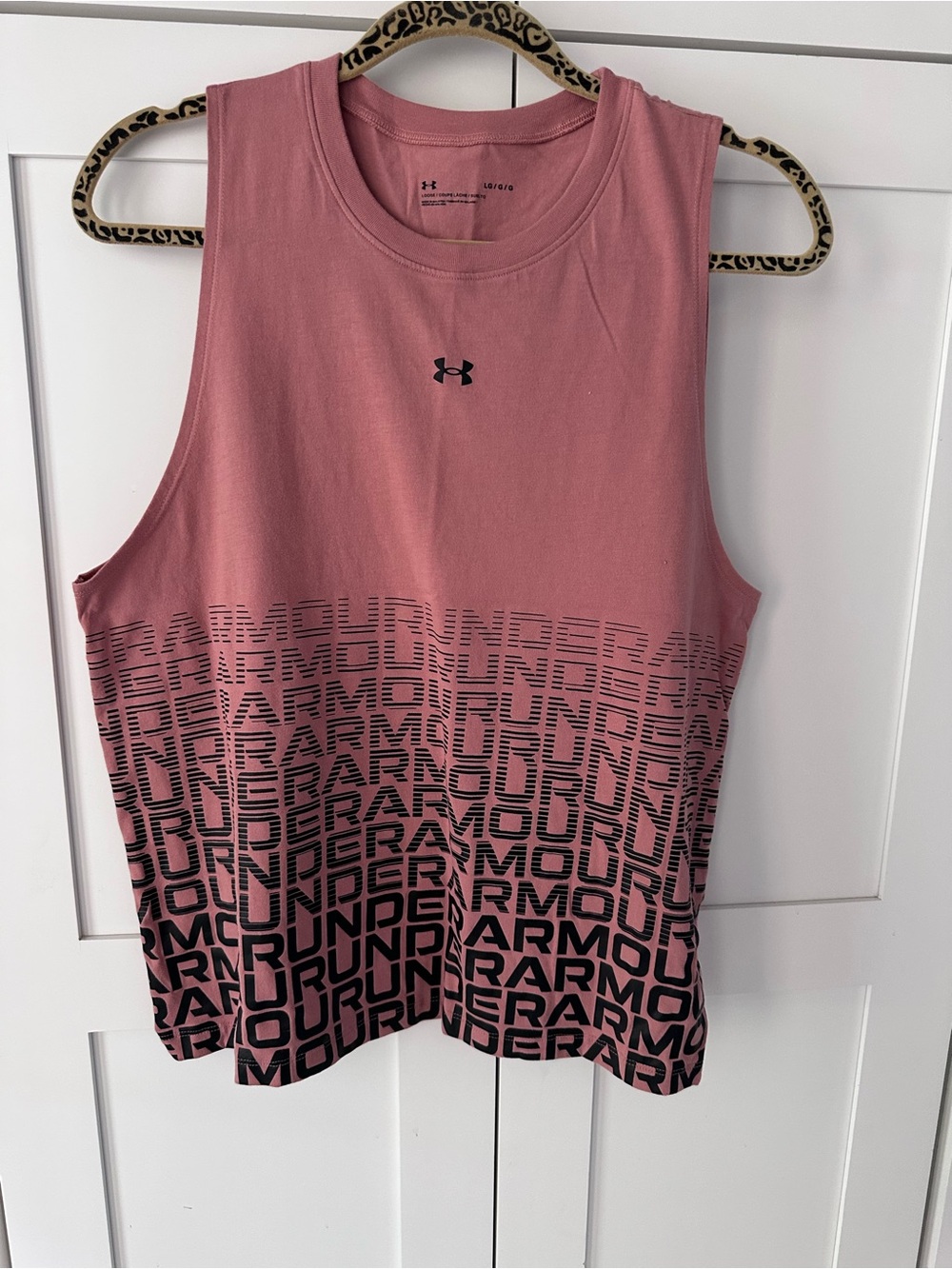 Under Armour Rose Tank with Black Logo & Repeat Branding